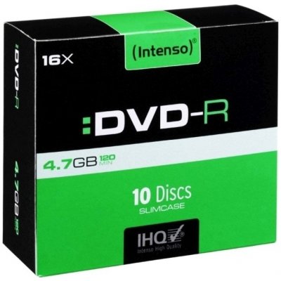 Intenso DVD-R 4,7GB 16x, slimbox, 10ks (4101652) – Sleviste.cz