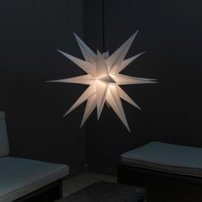 Nexos Vánoční dekorace hvězda s časovačem 1 LED 55 cm bílá – Hledejceny.cz