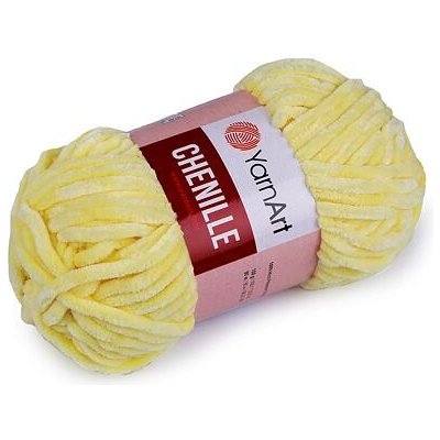 Pletací žinylková příze Chenille (100g) varianta žlutá světlá – Sleviste.cz
