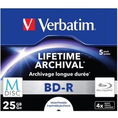 Verbatim BD-R 25GB 4x, printable, jewel box, 5ks (BR200144) – Zboží Živě
