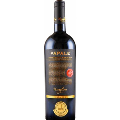 Varvaglione Primitivo Di Manduria Papale Oro 2021 DOP 14,5% 0,75 l (holá láhev) – Zboží Dáma