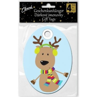 Jmenovky dárkové se šňůrkou Sob 8 cm 4 ks – Zboží Mobilmania