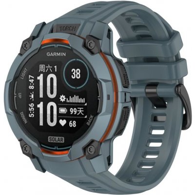 VSECHNONAMOBIL 104660 SILICONE Vyměnitelný řemínek pro Garmin Instinct 3 50mm šedo-modrý – Zboží Živě