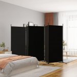vidaXL 5dílný paraván černý 433 x 180 cm textil – Zboží Dáma