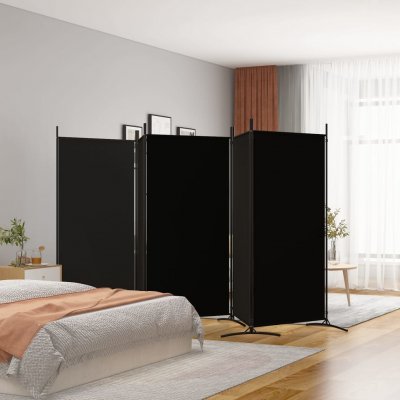 vidaXL 5dílný paraván černý 433 x 180 cm textil – Zboží Dáma