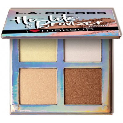 L.A. Colors Paletka rozjasňovačů a bronzerů Beauty Booklet C30507 Luminous 4 g – Zboží Dáma