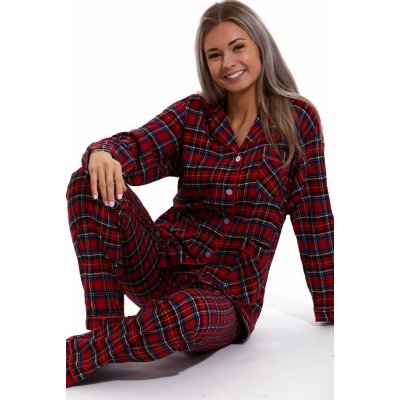 Elegantní červeně kárované dámské z flanelu teplé 1DF0017 – Hledejceny.cz
