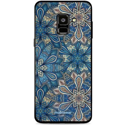 Pouzdro Mobiwear Glossy Samsung Galaxy A8 2018 - G038G - Modré mandala květy – Zboží Mobilmania