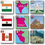 PEXETRIO Státy Světa 36 kartiček NOVÁ GENERACE HER (Státy a jejich symboly Svět Betexa)
