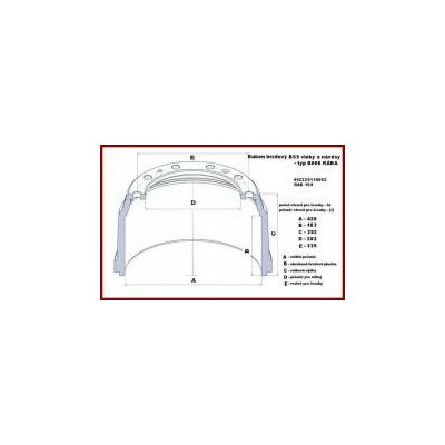 Brzdový buben 420x183x252/282/335/22x10 návěsu RÁBA 3812 – Hledejceny.cz