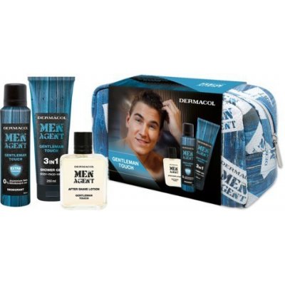 Dermacol Men Agent Gentleman Touch 3v1 pro muže sprchový gel 250 ml + deospray 150 ml + voda po holení 100 ml + kosmetická taška dárková sada – Zbozi.Blesk.cz