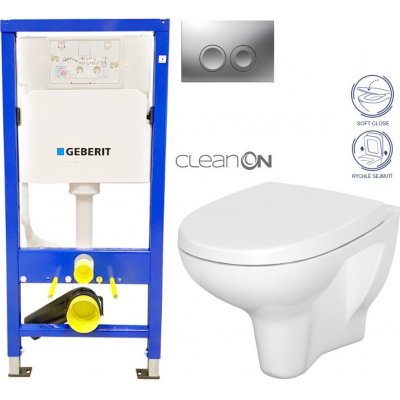 Geberit Duofix tlačítko DELTA21 matné WC CERSANIT ARTECO + SEDÁTKO 458.103.00.1 21MA AT1