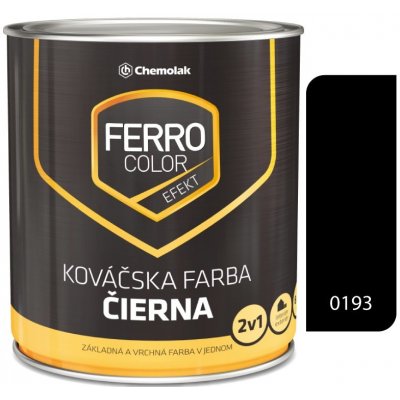 Chemolak FERRO COLOR EFEKT kovářská matná antikorozní barva na kovy 0,75L černá – Sleviste.cz