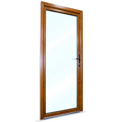 SkladOken.cz vedlejší vchodové dveře jednokřídlé 88 x 208 cm prosklené, bílá|zlatý dub, PRAVÉ – Zboží Mobilmania