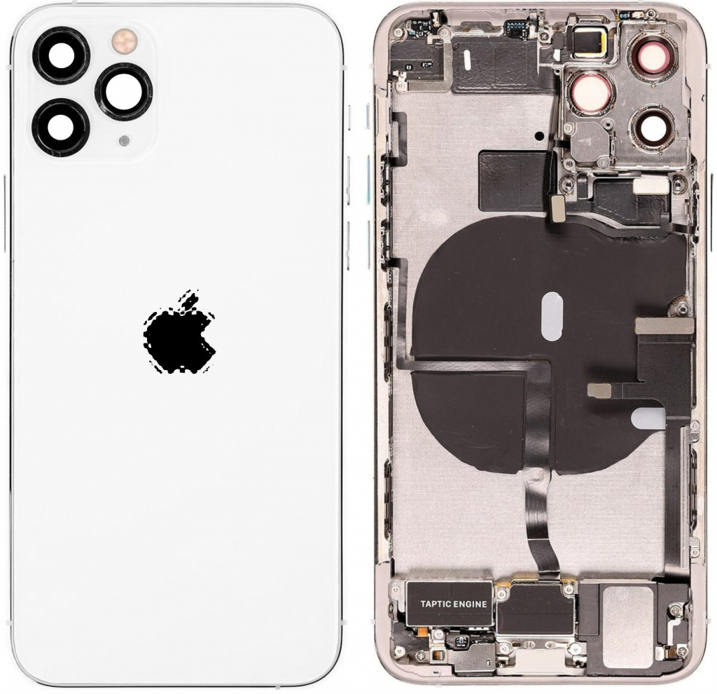 Kryt Apple iPhone 11 Pro Zadní Housing s Malými Díly stříbrný