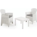 PROGARDEN Zahradní nábytek ratan AKITA sada 3 ks + polstry bílá – Zboží Dáma