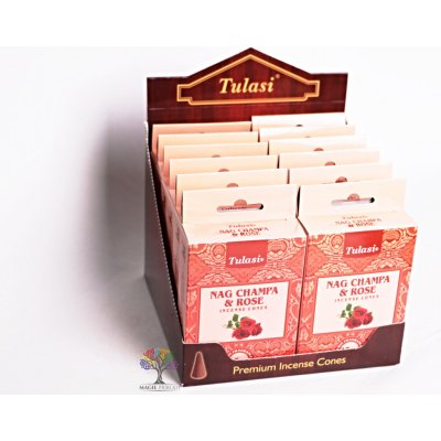Tulasi Nag Champa Rose indické vonné františky 15 ks – Zboží Dáma