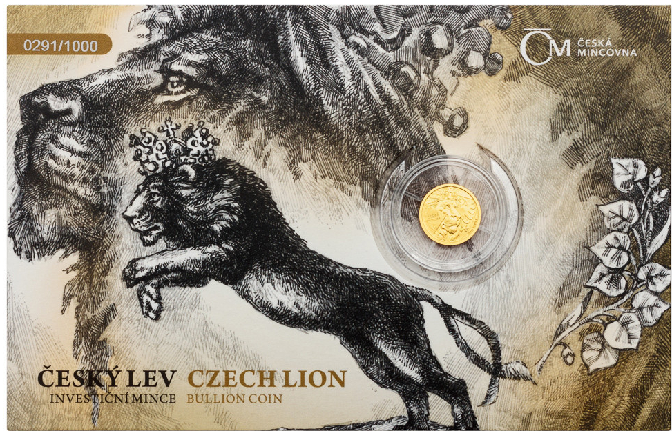 Česká mincovna Zlatá mince Český lev 2024 stand 1/25 oz