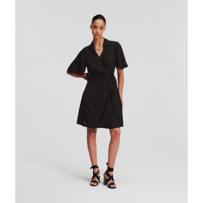 KARL LAGERFELD WRAP DRESS černá – Zboží Mobilmania