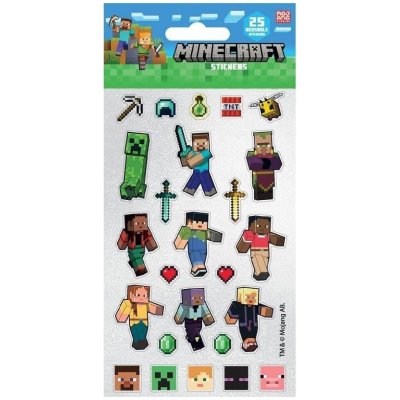 Samolepky Minecraft - třpytivé (25 ks) – Zboží Živě