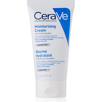 CeraVe Moisturizers hydratační krém na obličej a tělo pro suchou až velmi suchou pokožku 50 ml – Sleviste.cz