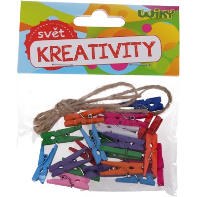 Kolíčky drěvěné 3 5 cm 15 ks a provázek – Zboží Dáma