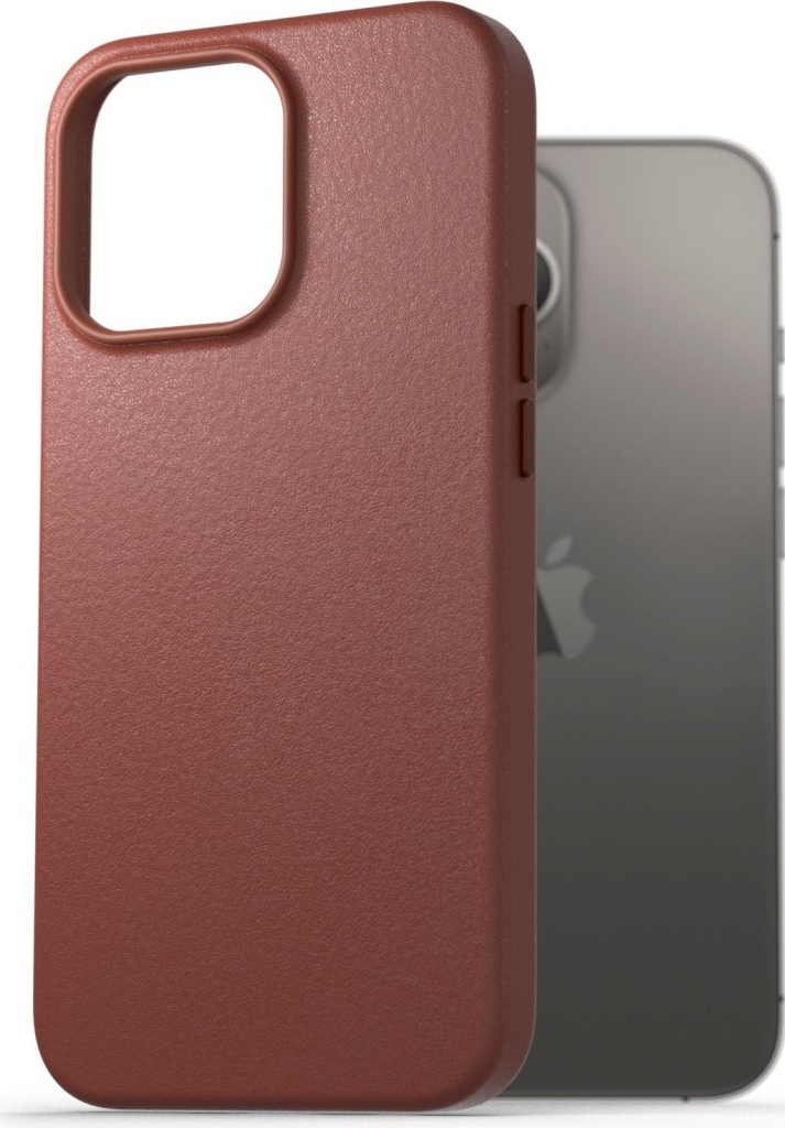 Pouzdro AlzaGuard Genuine Leather Case iPhone 13 Pro hnědé