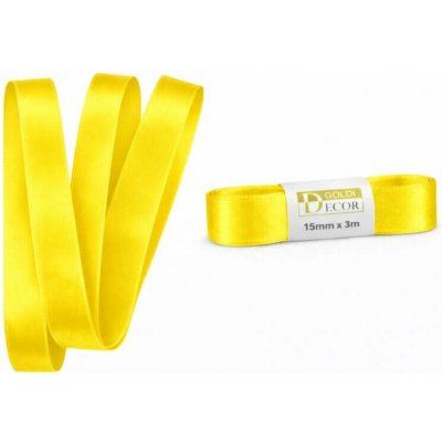 Stuha saténová sytě žlutá - skládaná 15mm x 3m (6,-Kč/m) – Hledejceny.cz