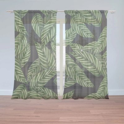 Záclony Abstrakce listů: 2 ks - 150x250 cm - Sablio – Hledejceny.cz