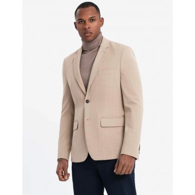 Pánské sako OMBRE OM-BLZB-0135 BEIGE – Sleviste.cz