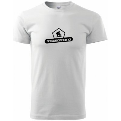 Snowboarding nápis logo klasické pánské triko bílá – Zboží Mobilmania