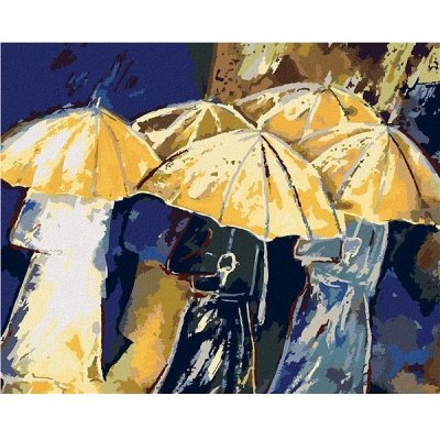 zuty Malování Podle Čísel Lidé Se Zlatými Deštníky 40 x 50 Cm Plátno Rám – Hledejceny.cz