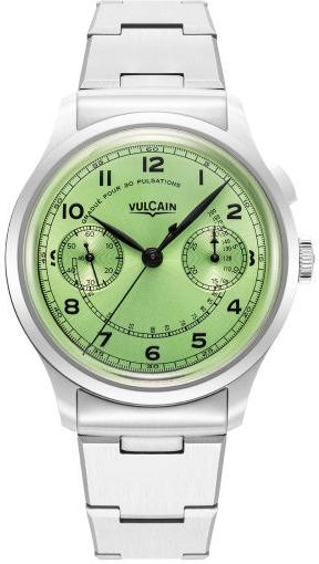Vulcain Monopusher Green Steel Bracelet