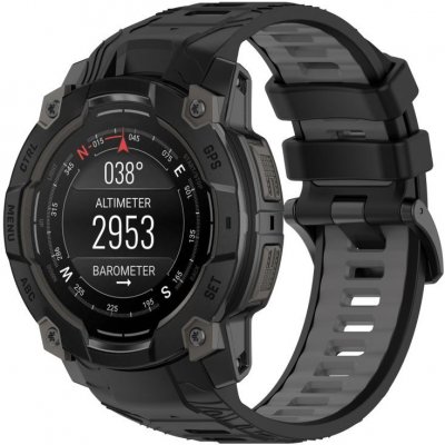 VSECHNONAMOBIL 107915 SPORTY Vyměnitelný silikonový řemínek Garmin Instinct 3 50mm BLACK GRAY – Zboží Živě
