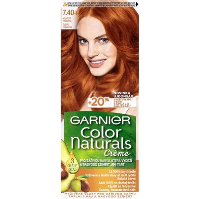 Garnier Color Naturals permanentní barva na vlasy 7.40 Vášnivá měděná 60+40+10 ml – Zboží Mobilmania