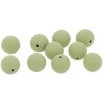 Natana silikonové korálky zelená šalvěj 15 mm 10 ks – Zboží Mobilmania