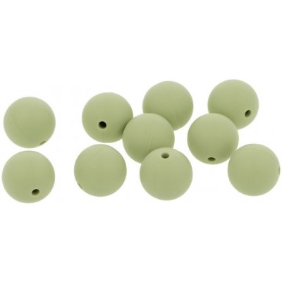 Natana silikonové korálky zelená šalvěj 15 mm 10 ks – Zboží Mobilmania