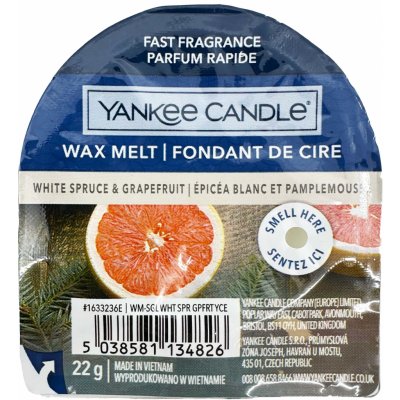 Yankee Candle Wax Melt Single White Spruce & Grapefruit Vonný vosk 22 g – Hledejceny.cz