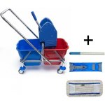 uklidshop Úklidový vozík DUO 2x17 l + FLIPPER Mop sestava s návlekem 40 cm – Zbozi.Blesk.cz