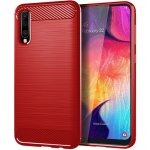 Pouzdro SES Ochranné silikonové karbon Samsung Galaxy A50 A505F - červené – Zboží Mobilmania