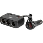 Prodlužovací zásuvka 2x USB-A 1x USB-C QC4.0 12/24V 120W 80cm AMiO 04366