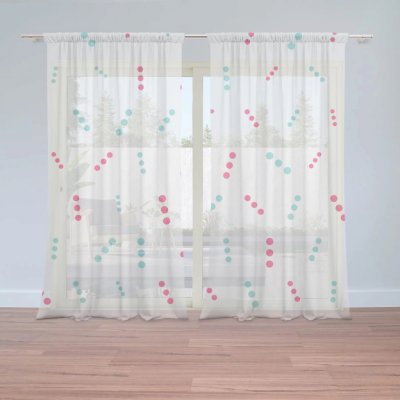 Záclony Tečkované čárky: 2 ks - 150x250 cm - Sablio – Hledejceny.cz