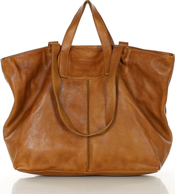 Mazzini Marco camel shopper kožená kabelka vs56b