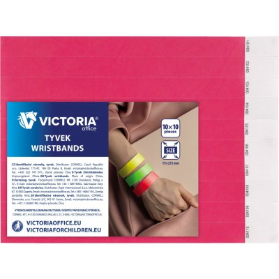 VICTORIA Identifikační náramky, 3/4, neon růžová, tyvek VICTORIA ,balení 100 ks 437915 – Zboží Dáma