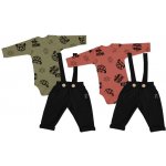 Souprava body kalhoty s kšandami JAPI různé barvy Vzor: SHAPE zelená – Zboží Mobilmania