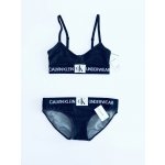 Calvin Klein Monogram Crew Black stylová podprsenka Triangle a kalhotky Bikini set 2 ks – Zboží Mobilmania