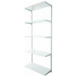 Biedrax Nástěnný regál 25 x 60 x 200 cm stříbrný 5 polic šedá – Hledejceny.cz