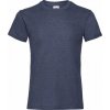 Dětské tričko Fruit Of The Loom základní bavlněné tričko Valueweight modrý námořní melír vintage