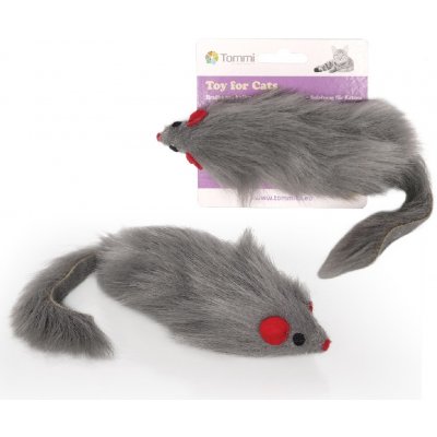 TOMMI hračka pro kočky - černá chlupatá myš 15cm – Zboží Mobilmania