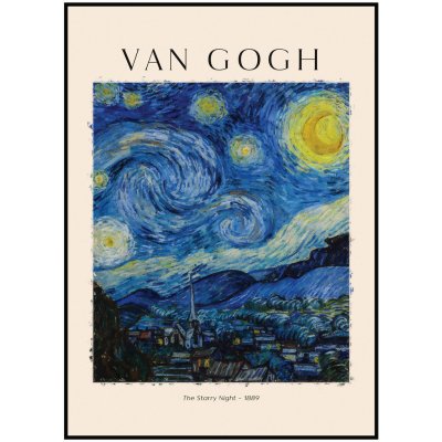 Vincent van Gogh - Hvězdná noc Rozměr plakátu: A4 (21 x 29,7 cm)